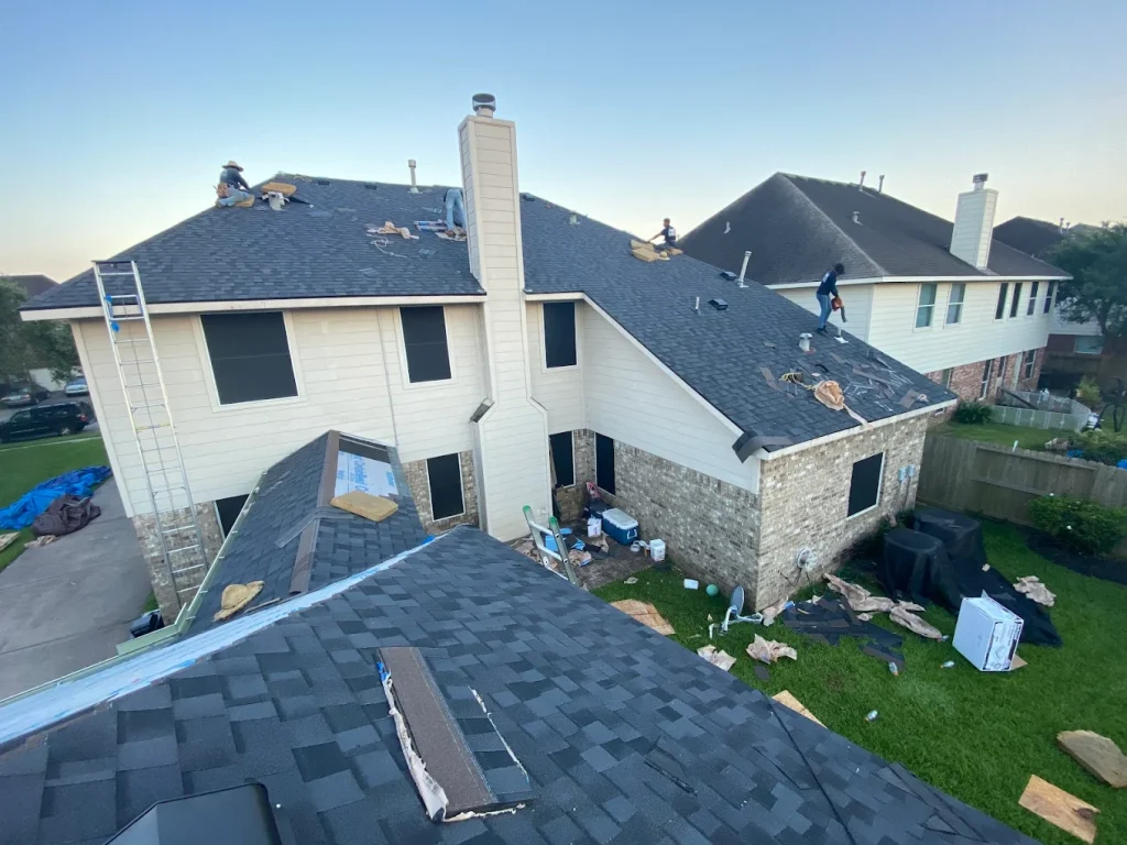 Partial Residential Roof Replacement to asphalt roof in houston